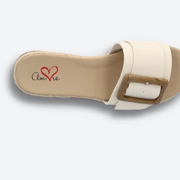 Mia MHA2861 Ozilia SES Bursue size 8 cream slides NWT - Picture 5 of 5